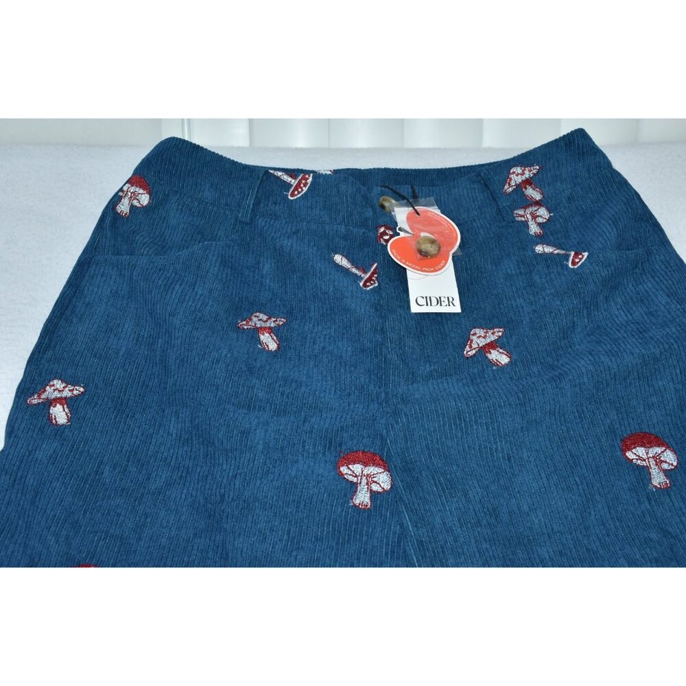 Cider Ditsy Floral Women Pants Size XL Embroidered Corduroy Wide-Leg Trousers - Picture 3 of 15